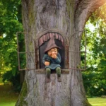 Creative Garden Statue Elf Go Out Tree Hug Suitable for Home Courtyard Porch Decoration Garden Decoration Outdoor Decor